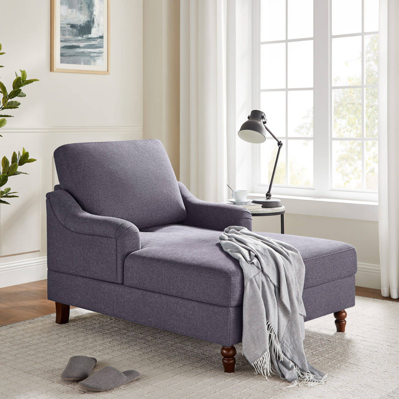 Chaise longue d'intérieur avec dossier réglable, Gris