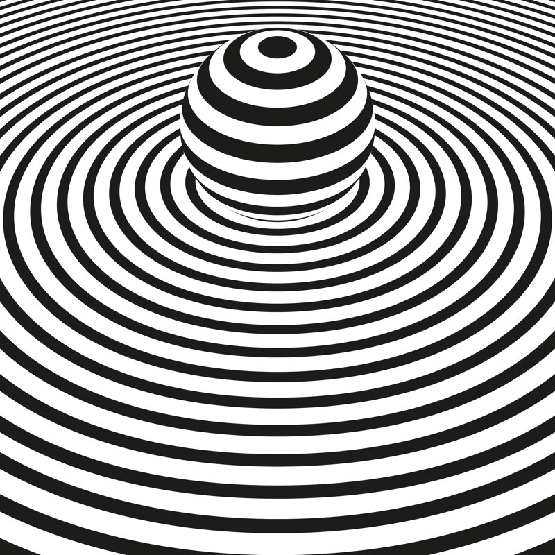 Concentric Circles - Wrapped Canvas Print, 30cm H x 30cm W x 3.8cm D