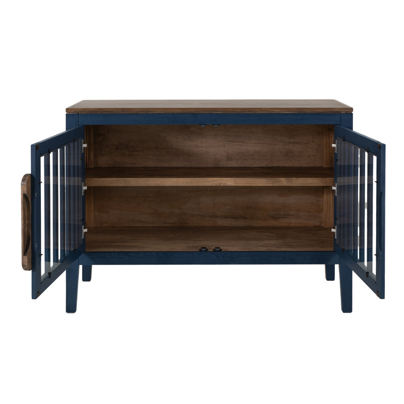 2 portes, 1 tablette, Cosole, Bleu