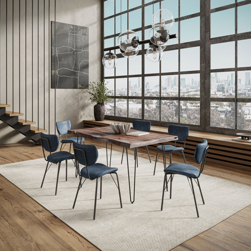 Ensemble repas pour 6 personnes Gordonsville, Ardoise, Bleu ardoise