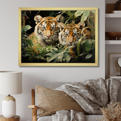 Asian Art Tigers In Jungle III - Asian Art Wall Art