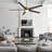 Elraine 65" Large Modern Ceiling Fan with Light Kit and Remote Control, 3 LED Colours, 6 Speed Noiseless DC Motor, 5 Plywood Blades, for Indoor/Covered Outdoor Use-235019305-235019318