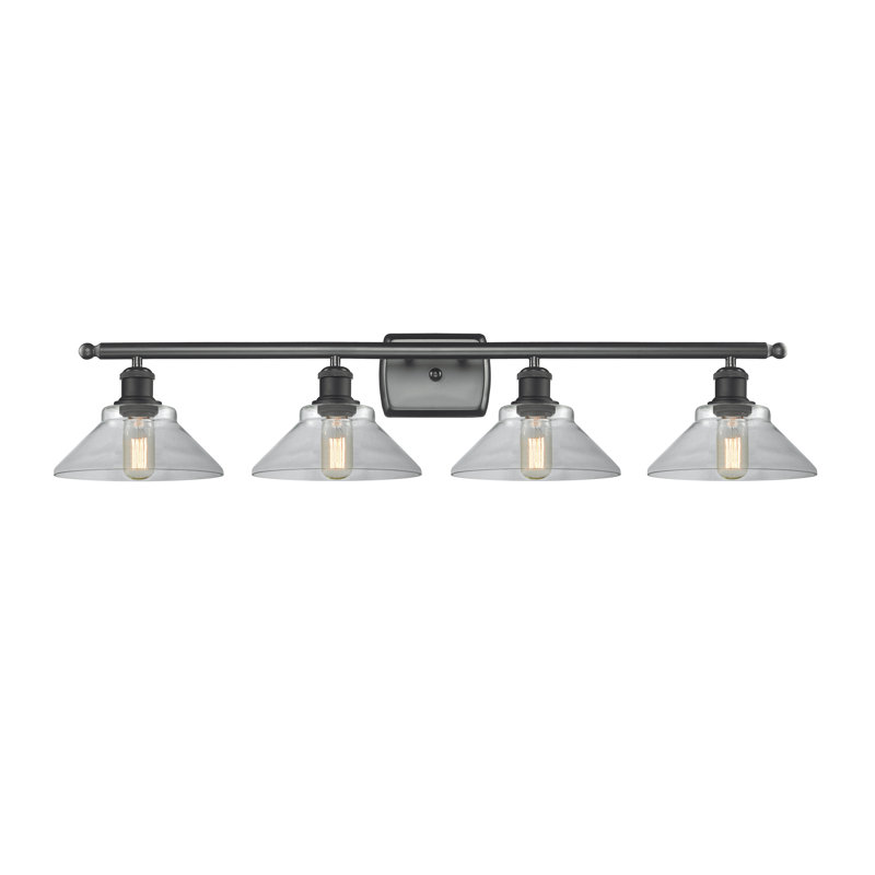 Newton St Loe 4 - Light Dimmable Vanity Light, 60 Watt Vintage Incandescent Bulb, Clear, Matte Black