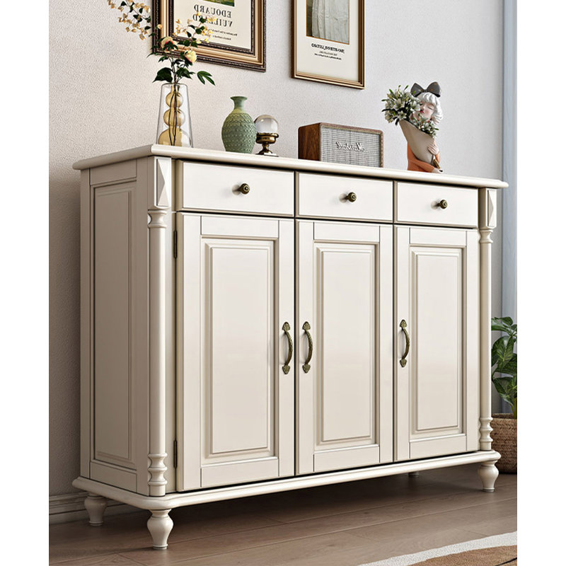 Armoire à chaussures minimaliste en bois massif de grande capacité