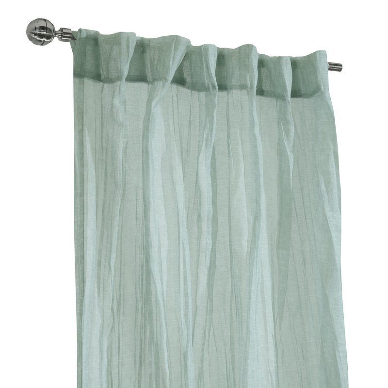 Sheer Curtain Single Panel, 52" W x 95" L, Pale Thyme