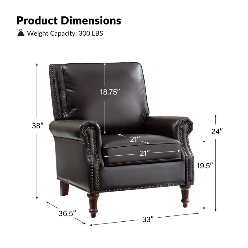 Chaise d'appoint en cuir véritable de style Mid-Century avec pieds en bois massif Wajeeh, Cuir véritable espresso