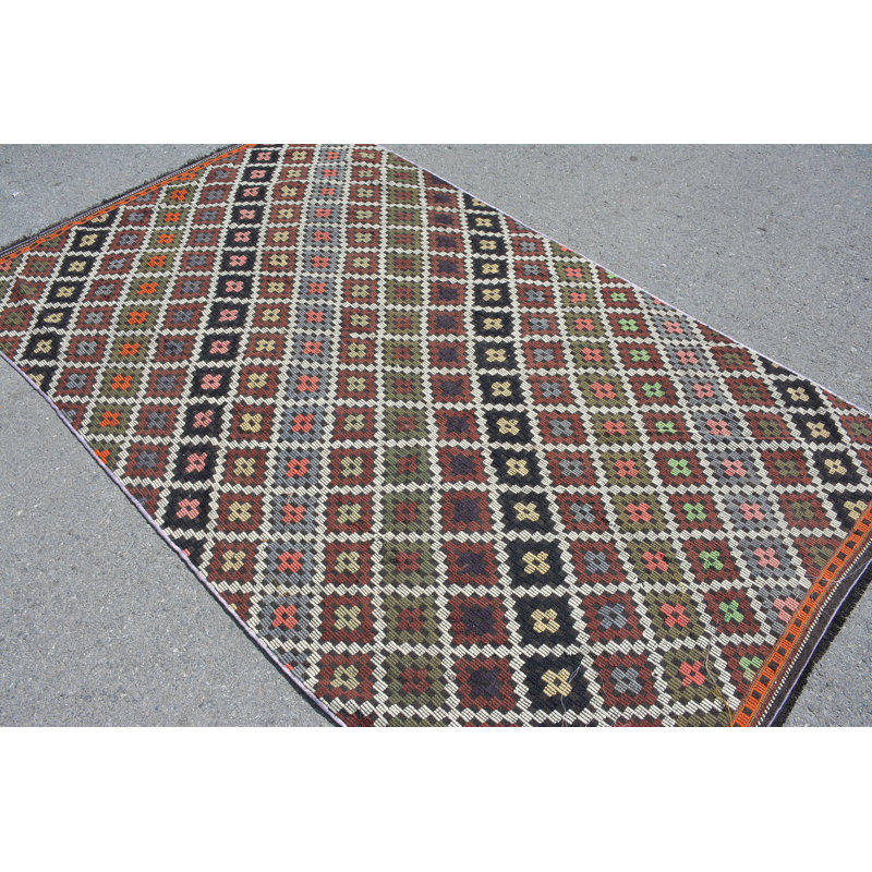 Tapis de 4,8 x 8 pi, tapis modernes, kilim, tapis froids verts, tapis froids, tapis rétro, tapis turc
