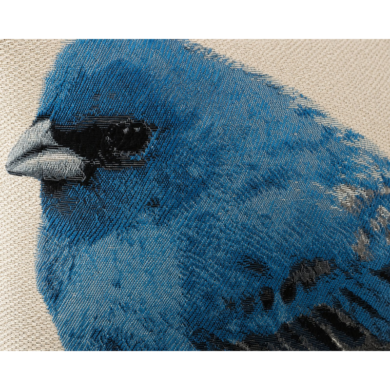 Embroidered Feather Reversible Throw Pillow