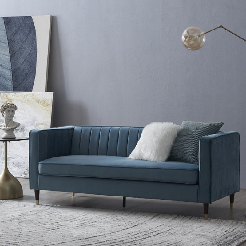 Doty 2 Seater Velvet Sofa, Blue