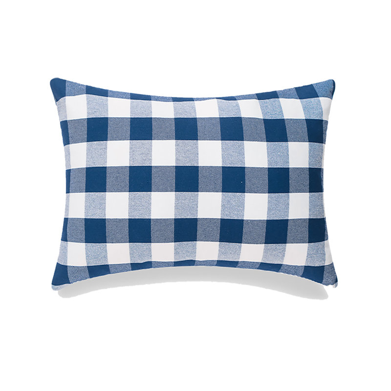 Housse de coussin rectangulaire 100% coton Buffalo Check, L 16 po x L 24 po, Jaune, Mélange de duvet