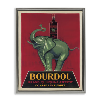 "Bourdou", art éléphant rétro encadré sur toile flottante par Leonetto Cappiello