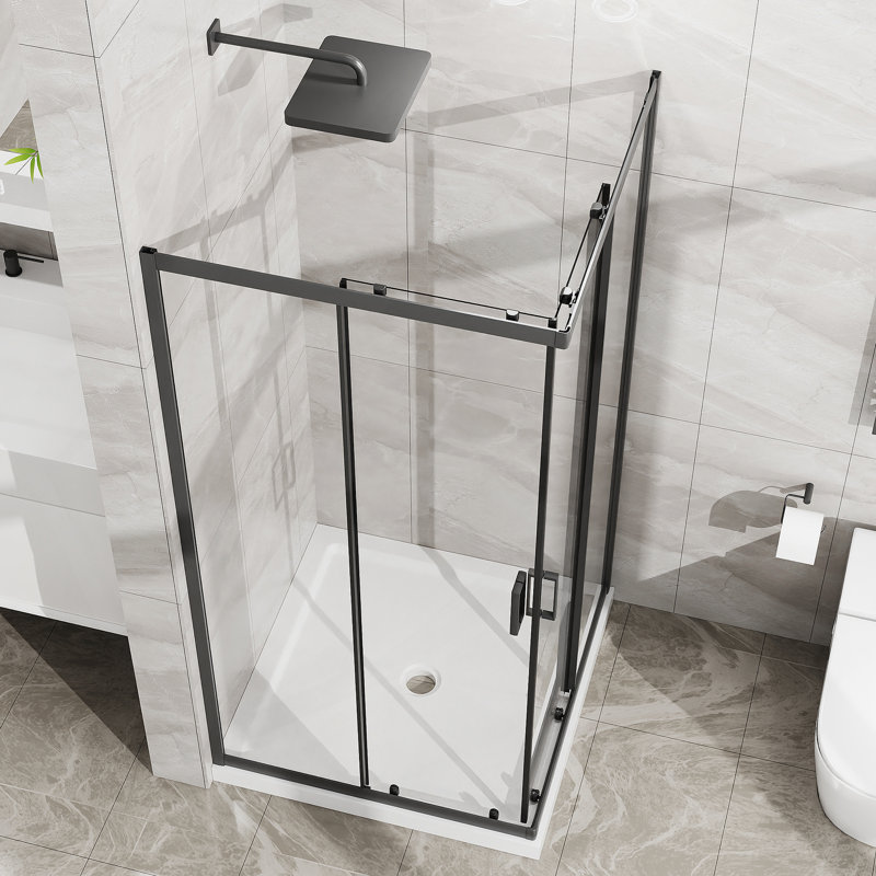 Porte de douche en aluminium avec ouverture coulissante