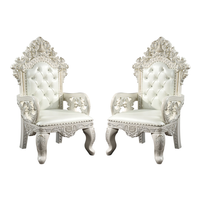19.5'' H Tufted Faux Leather Upholstered Armchair