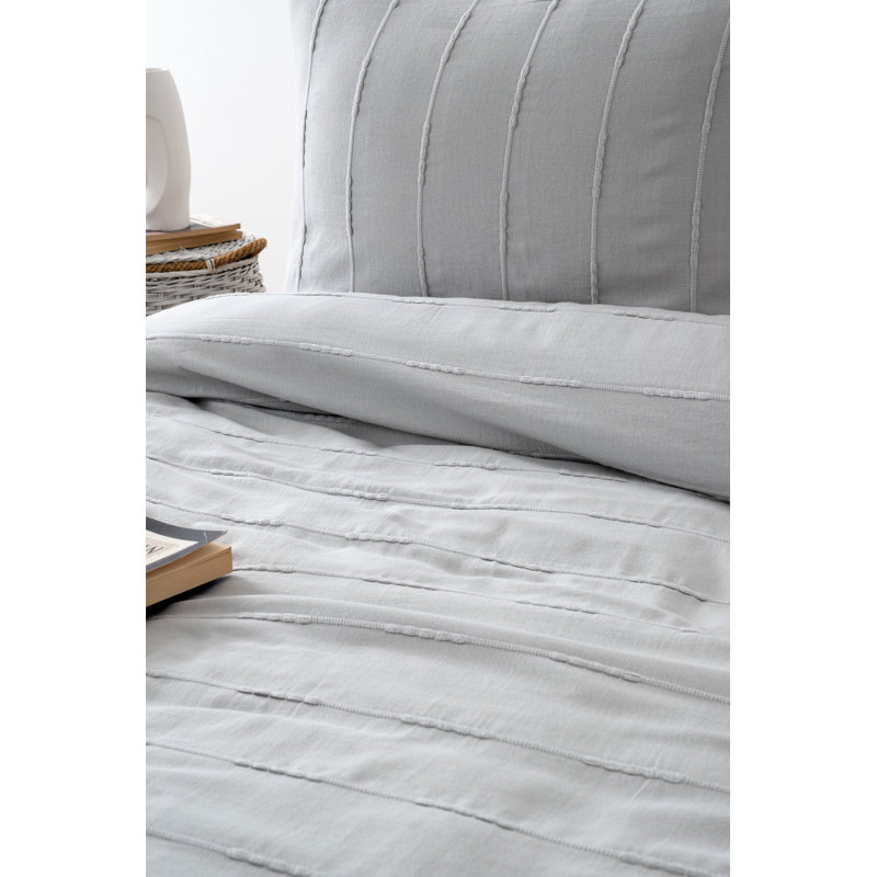 Luxury Double Pique Set, 100% Cotton, Grey | Includes 2 Pillowcases (19.7 x 27.6 inches) | Machine Washable (30-40°C) | Soft, Breathable Fabric for Ultimate Comfort | Perfect for Cozy Bedrooms