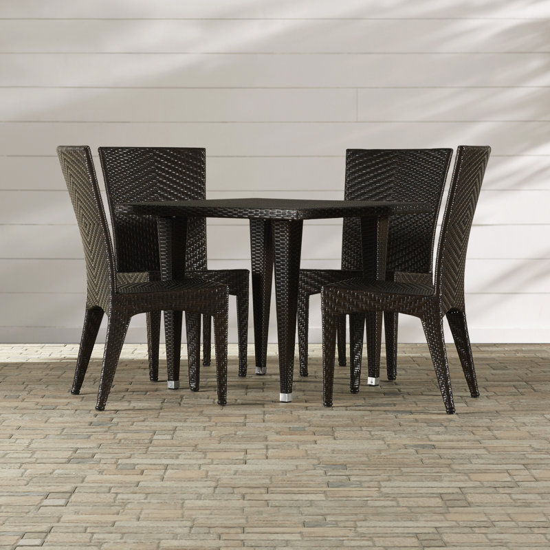 Zyus 4 - Person Wicker Patio Dining Set with Square Table