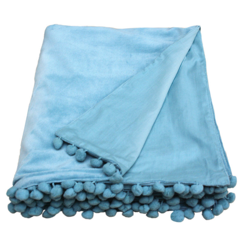 Reith Hand Woven Throw Blanket, Duck Egg