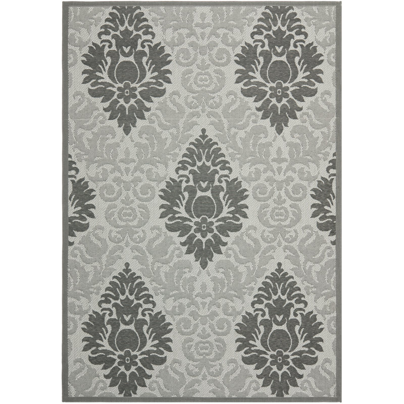Arneshia Light Gray/Anthracite Indoor / Outdoor Area Rug, Rectangle 4' x 5'7"