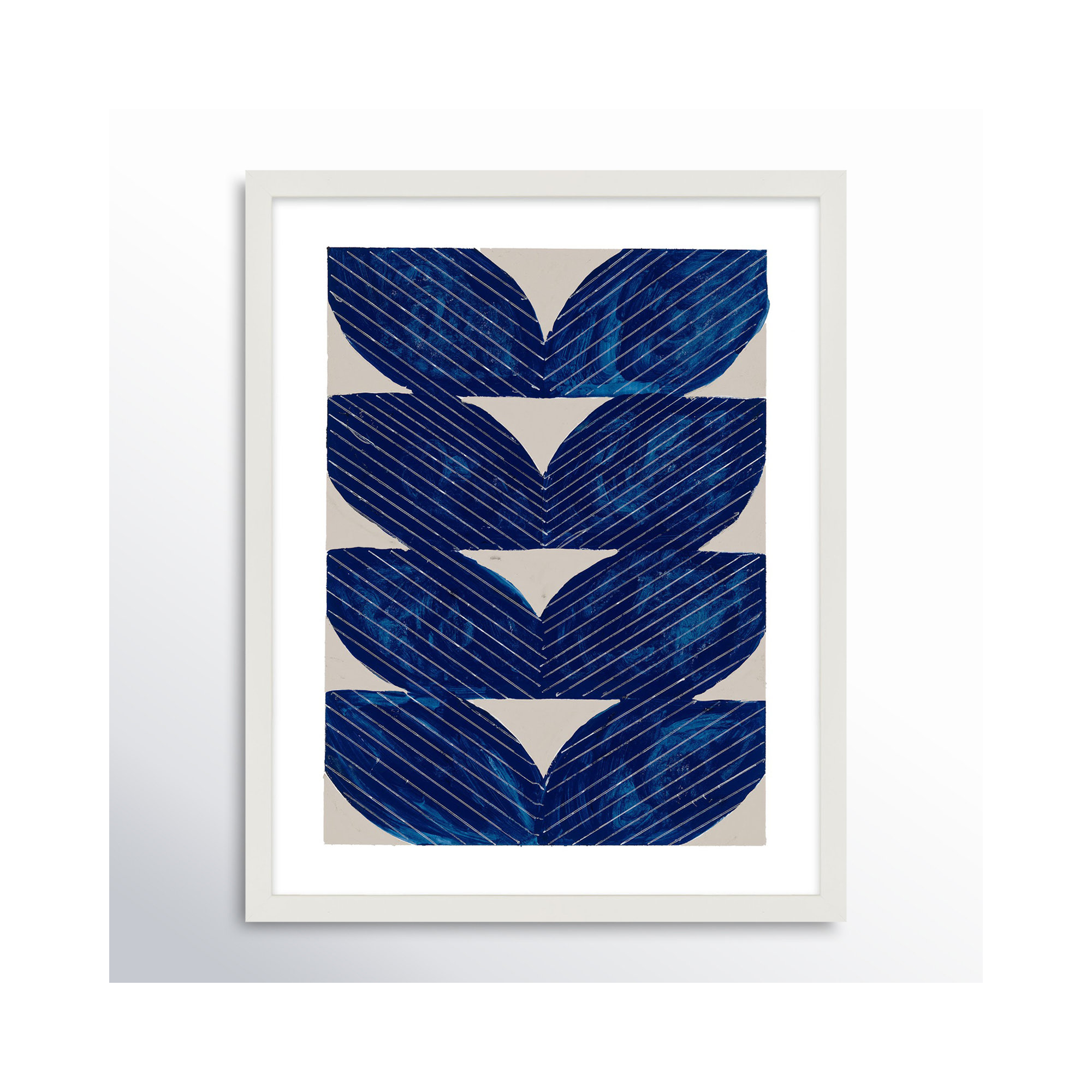 Navy Chevron by Andrea Stokes, Black, 25" H x 20" W
