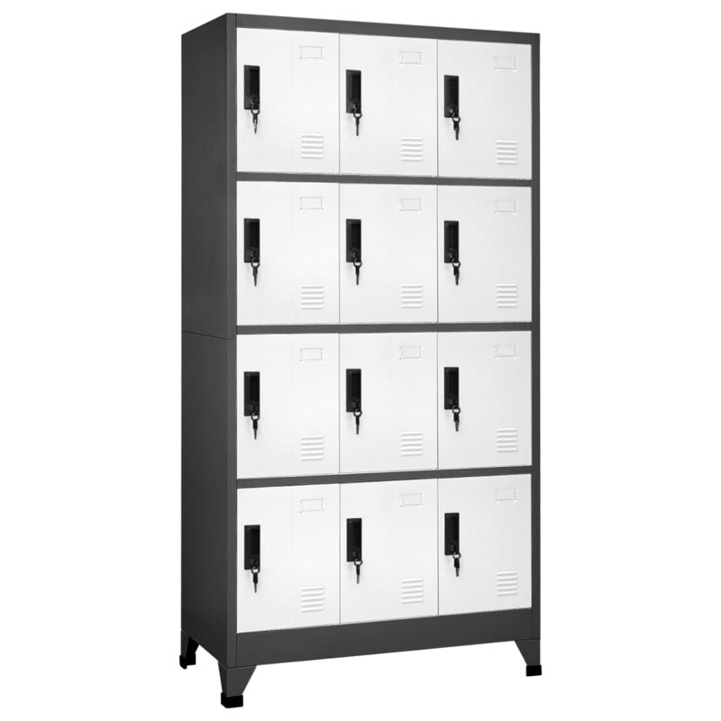 Vroman Metal 4 - Tier 90cm with Key, Grey