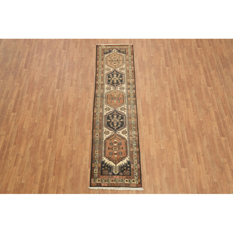 Geometric Wool Runner Rug 2x10