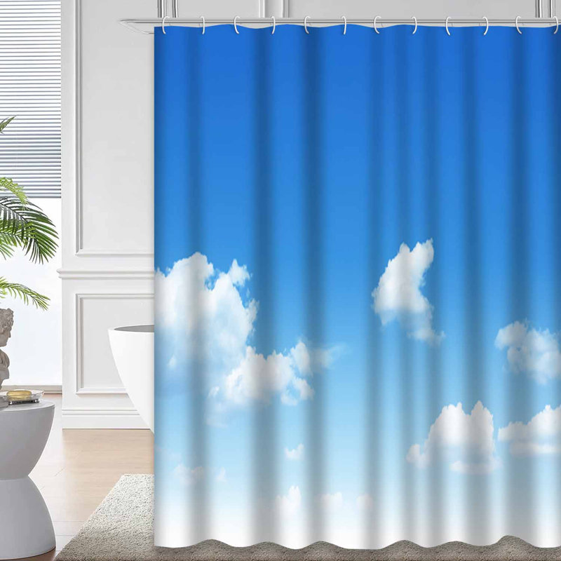 Rideau de douche avec 12 crochets Sky, L 72 po x l 78 po