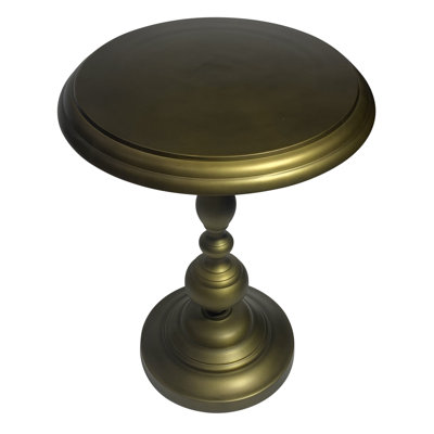  Table de bout contemporaine à piédestal en aluminium 24 po Contemporary