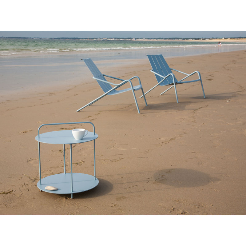 Azemar Round Metal Outdoor Side Table , 45cm cm W 45cm cm D