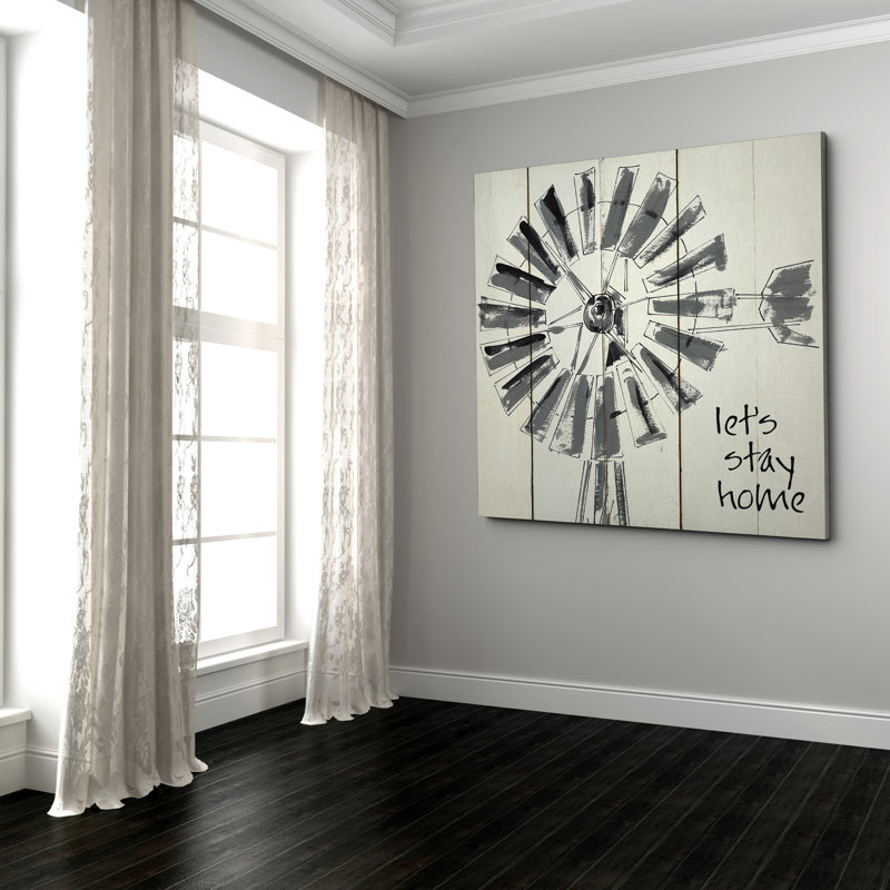 Let's Stay Home - impression d'art graphique, H 32 po x l 32 po x P 1,5 po, Toile tendue