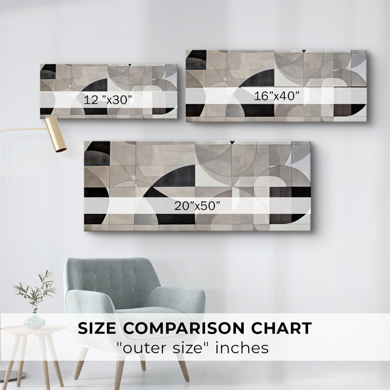 Série abstraite - XCIX - Toile tendue avec châssis - Prêt à accrocher, H 12 po x l 30 po