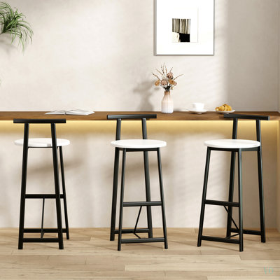 Ensemble de 3 tabourets de bar avec dossier pour la salle à manger