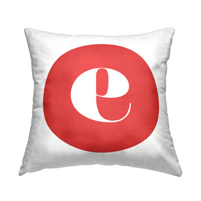 Red Initial Throw Pillow