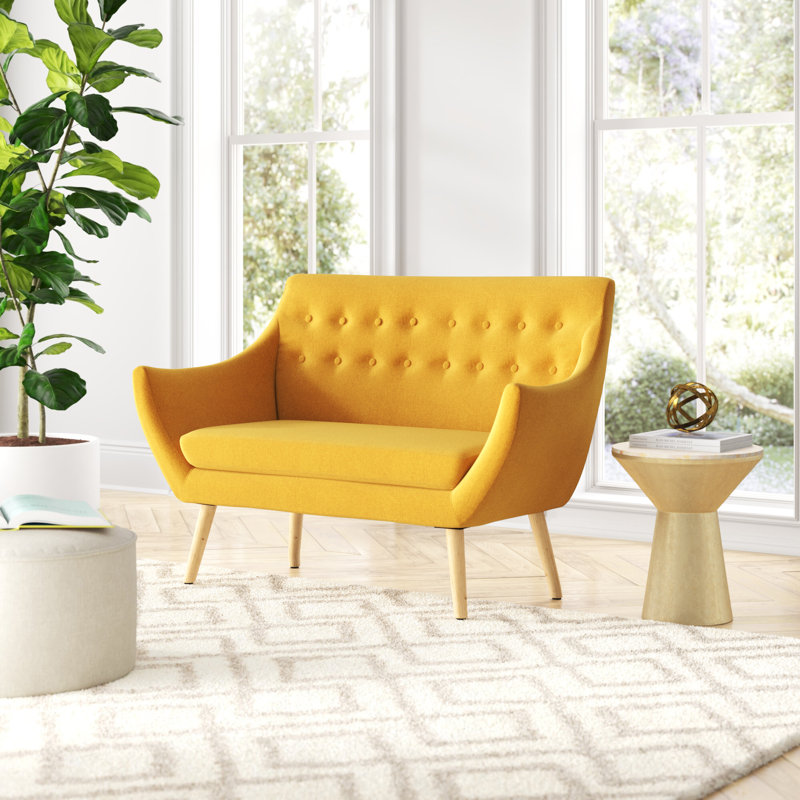 Folmar Upholstered 53'' Loveseat, Yellow