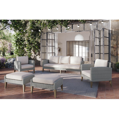 Lucele 5-Piece Wood Patio Conversation Set by George Oliver