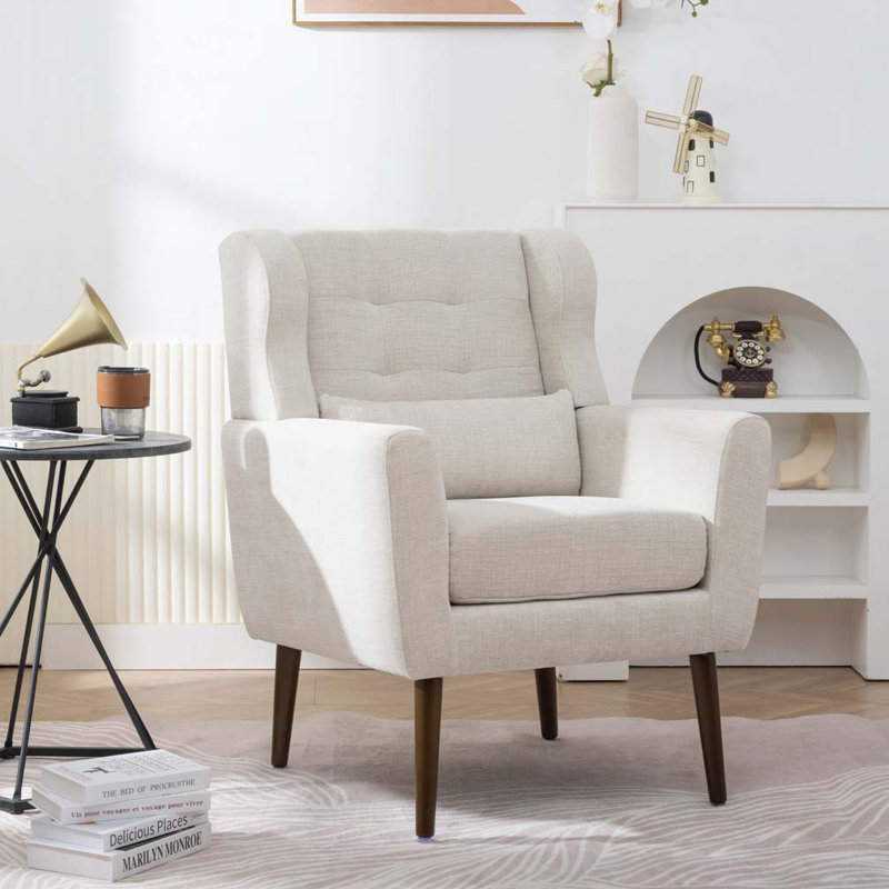 Upholstered Armchair with Pillow