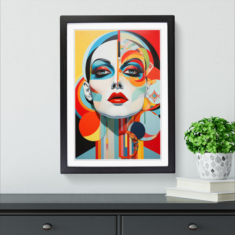 Drag Queen Constructivism - Single Picture Frame Print on Wood, Black Framed, 34cm H x 25cm W