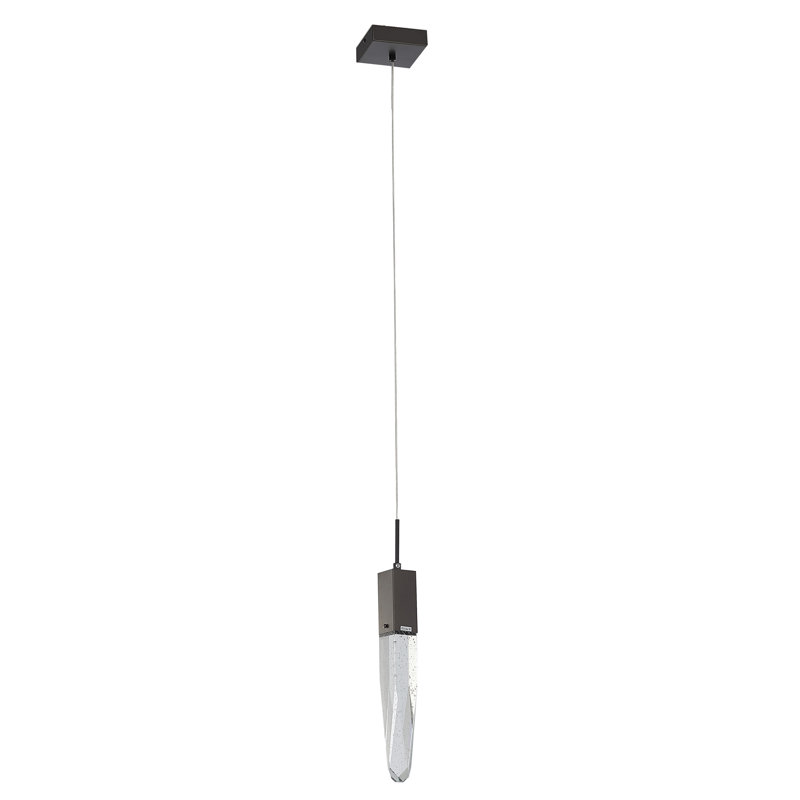 Elsmere 1 - Light Black Crystal Pendant, Matte Black