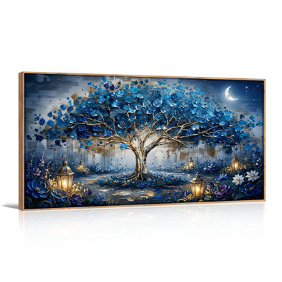 Arbre bleu, ensemble de reproductions d'art sur toile encadrées de 1 x 58 x 28 pouces