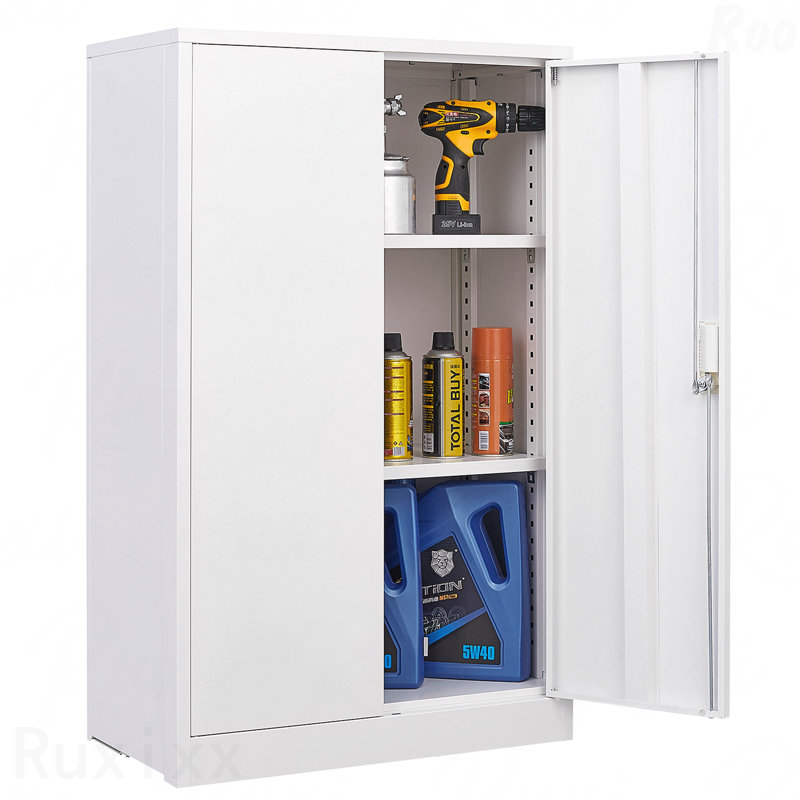 Armoire de rangement pliante en métal blanc