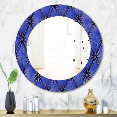 Leather Print V Accent Wall Mirror