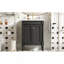 Meuble-lavabo 24 po avec lavabo supérieur, meuble de rangement moderne à 2 niveaux, meuble-lavabo simple, grandes tablettes de rangement-1876108414