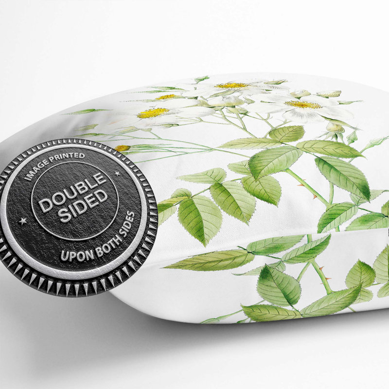 Musk Rose by Pierre-Joseph Redoute Cushion with Filling, 40cm H x 40cm W x 15cm D