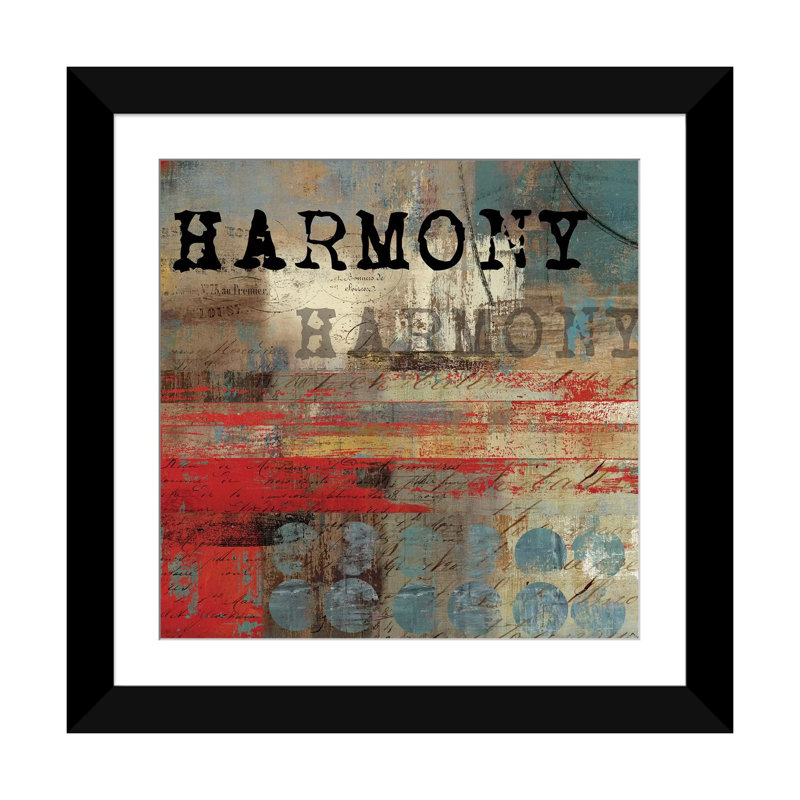 « harmonie », impression sur toile, H 16 po x l 16 po x P 1 po, Papier d'art encadré noir, Blanc