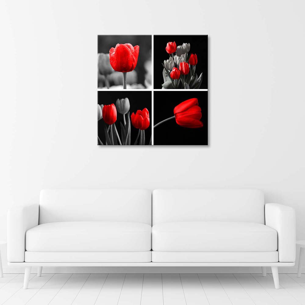 Leinwandbild Red Tulips Set