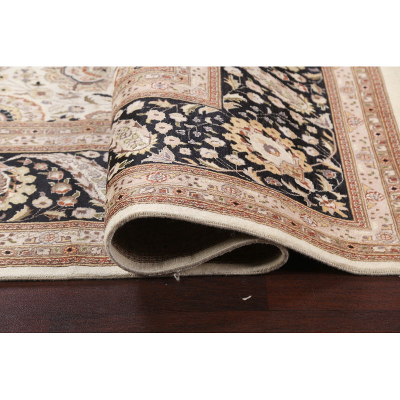 Tapis oriental à motif de teinture végétale Tabriz noué à la main 10 x 10