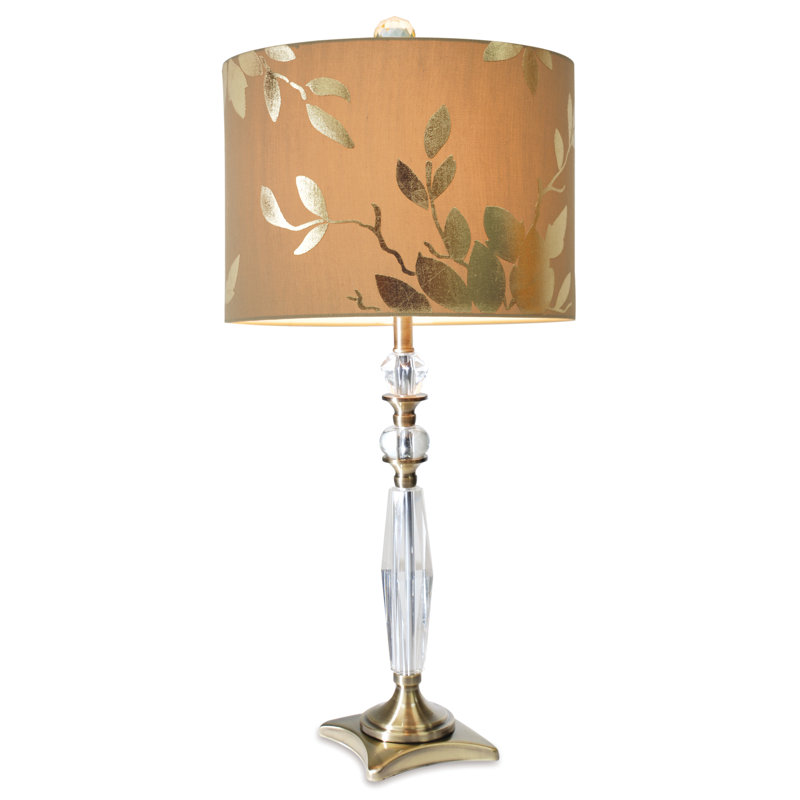 Lampe de table en cristal 28,5 po Golden Leaf