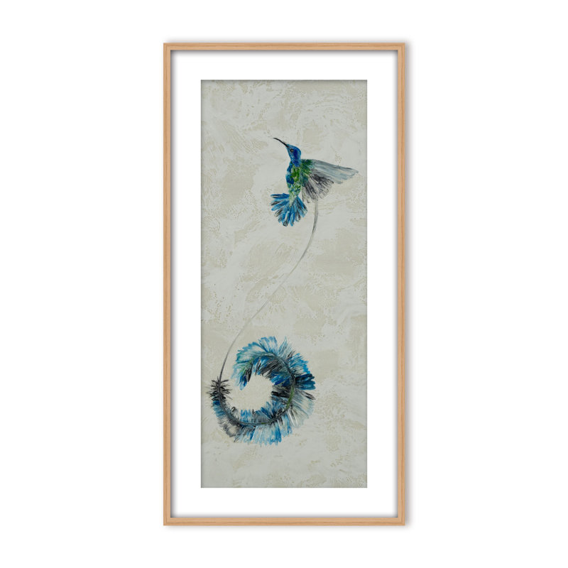 Nature Inspired "Feathered Symphony" Canvas Wall Art By Karen Biery, 48" H x 24" W, Framed Matted Print, Gold