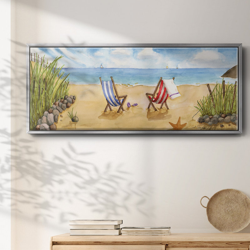 Plage pour deux - toile encadrée, H 20 po x l 50 po