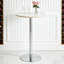 Ensemble de table de bar et tabourets réglables, table de hauteur de bar ronde avec plateau en pierre frittée et 2 tabourets de bar en cuir de polyuréthane noir avec siège rembourré, ensemble bistro pivotant pour petits espaces-130140204