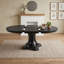 Ensemble de table de salle à manger ronde extensible rétro en chêne avec quatre fauteuils rembourrés-1738239484