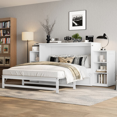 Lit escamotable peu encombrant avec rangement intégré et conception minimaliste pour des espaces de vie compacts